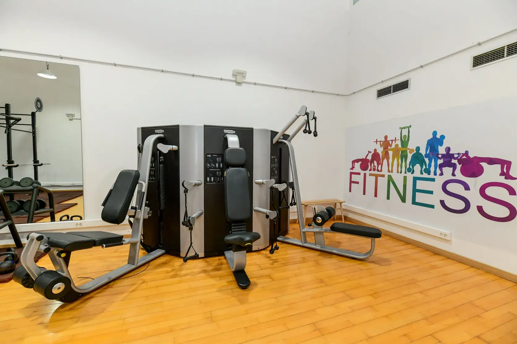 Zona de peso libre del gimnasio